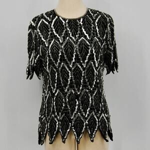 Laurence Kazar Sequins Blouse